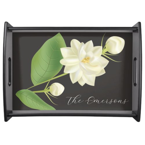 Vintage Botanical Night Blooming Jasmine  Serving Tray