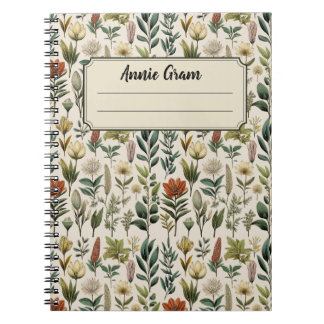 Vintage Botanical Notebook – Antique Floral