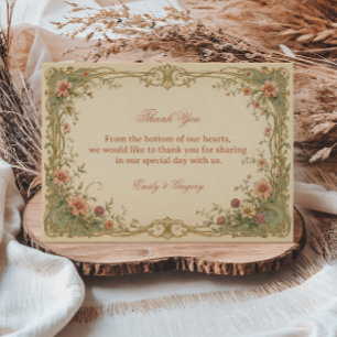 Vintage Botanical Ornamental Thank You Card