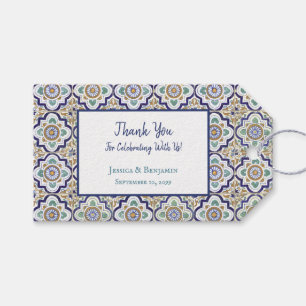 Vintage Botanical Ornamental Tiles Pattern Gift Tags