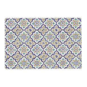 Vintage Botanical Ornamental Tiles Pattern Placemat