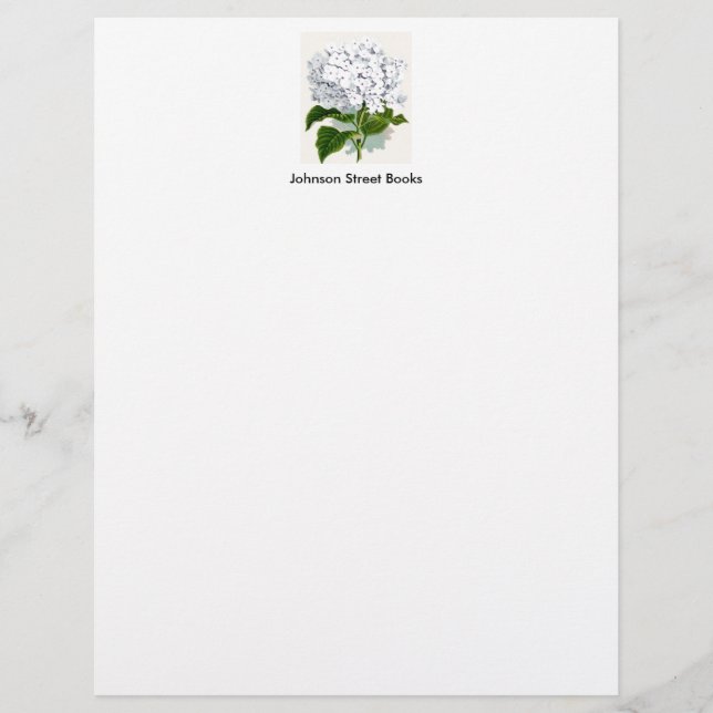 Vintage Botanical Page - White Hydrangea (Front)