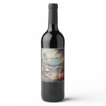 vintage botanical painting flamingos customizable