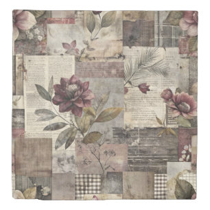 Vintage Botanical Patchwork Rustic (1) Duvet Cover