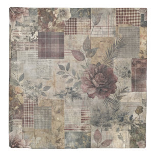 Vintage Botanical Patchwork Rustic (2) Duvet Cover