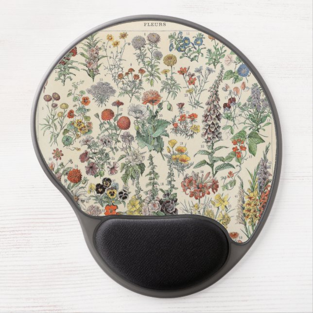 Vintage Botanical Pattern Gel Mouse Pad (Front)