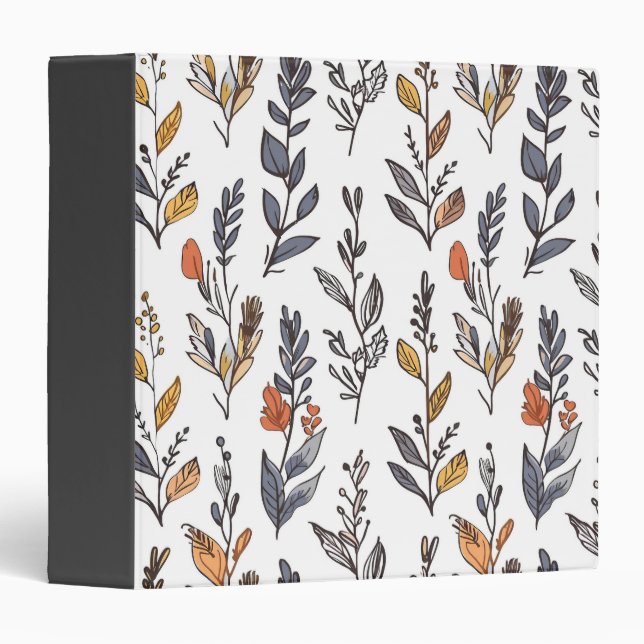 Vintage Botanical Patterned Binder (Front/Spine)