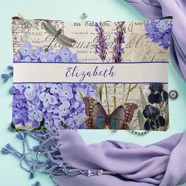 Vintage botanical personalized accessory pouch (Creator Uploaded)