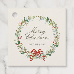 Vintage Botanical Personalized Christmas Gift Tags