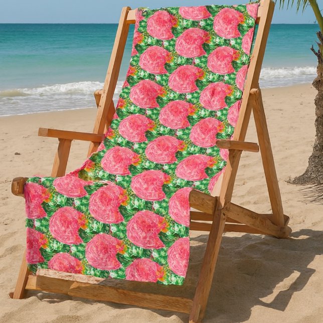 Vintage Botanical / Pink Rose Floral  Beach Towel (Creator Uploaded)