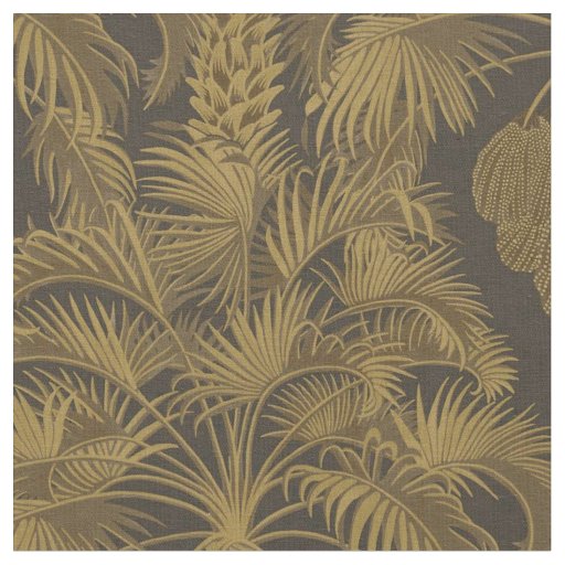 Vintage botanical print palm leaves fabric