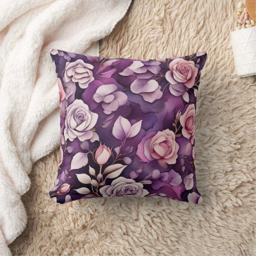 Vintage Botanical Purple Flower Baby Pillow