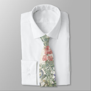 Vintage Botanical Redoute Floral Garden Tie