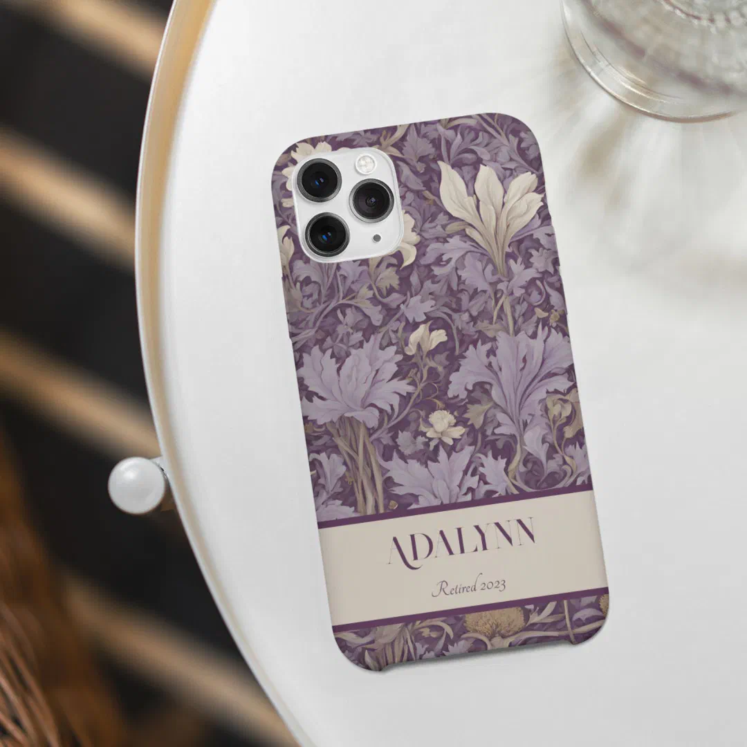 Vintage Botanical Retirement Gifts for Mom Violet Case-Mate iPhone Case (Vintage Botanical Retirement Gifts for Mom)