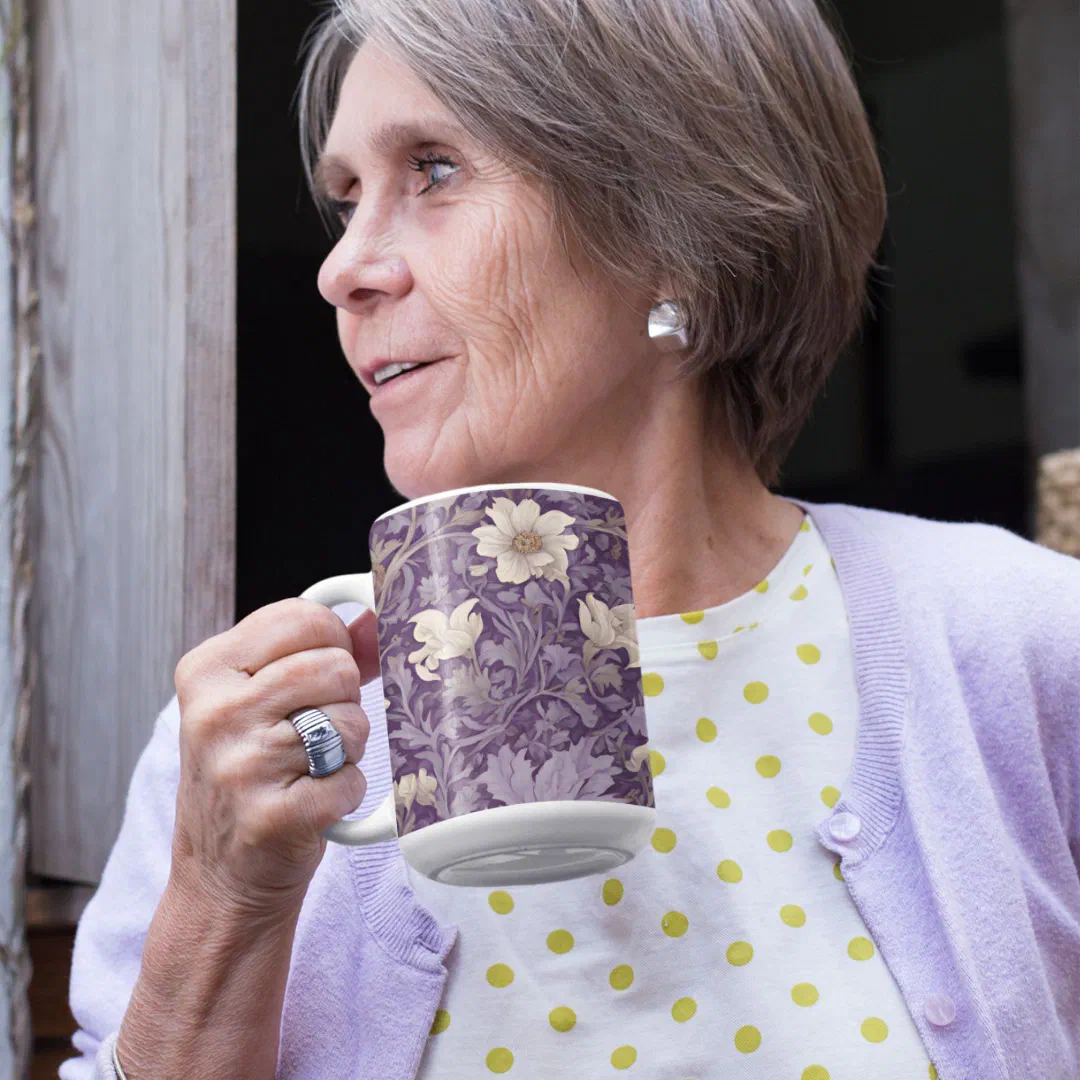 Vintage Botanical Retirement Gifts for Mom Violet Mug (Vintage Botanical Retirement Gifts for Mom)
