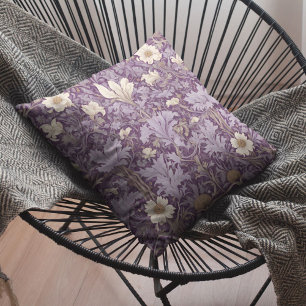 Vintage Botanical Retirement Gifts for Mom Violet Throw Pillow