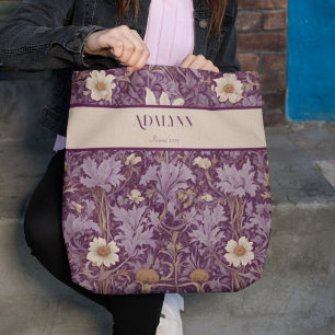 Vintage Botanical Retirement Gifts for Mom Violet Tote Bag