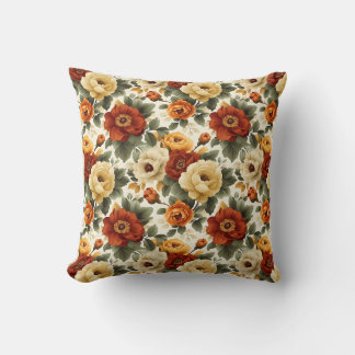 Vintage Botanical Romantic Chic Floral Stylish Throw Pillow