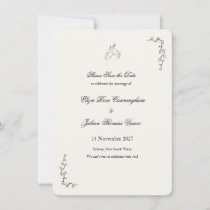 Vintage Botanical Romantic Ivy Save the Date