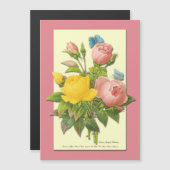 Vintage Botanical Rose Bouquet Magnetic Template (Front/Back)