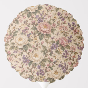 Vintage Botanical Rose Garden & Butterfly Pattern Balloon