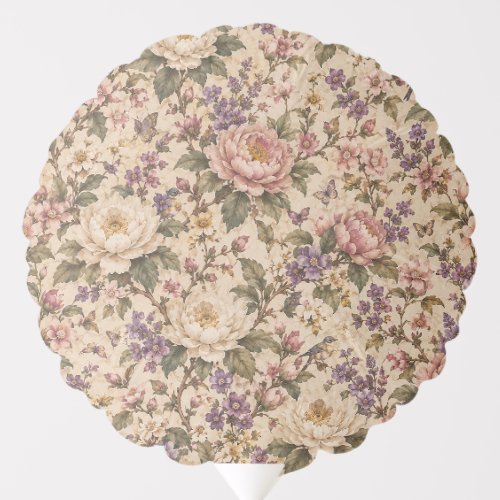 Vintage Botanical Rose Garden &amp; Butterfly Pattern Balloon