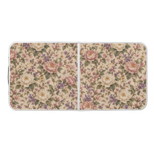 Vintage Botanical Rose Garden & Butterfly Pattern Beer Pong Table
