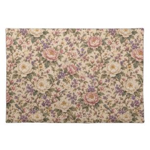 Vintage Botanical Rose Garden & Butterfly Pattern Cloth Placemat