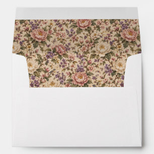 Vintage Botanical Rose Garden & Butterfly Pattern Envelope