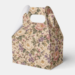Vintage Botanical Rose Garden & Butterfly Pattern Favor Boxes