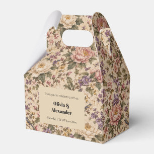 Vintage Botanical Rose Garden & Butterfly Pattern Favor Boxes
