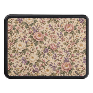 Vintage Botanical Rose Garden & Butterfly Pattern Hitch Cover