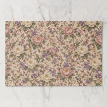 Vintage Botanical Rose Garden & Butterfly Pattern