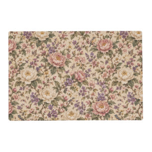 Vintage Botanical Rose Garden & Butterfly Pattern Placemat