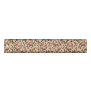 Vintage Botanical Rose Garden & Butterfly Pattern Ruler