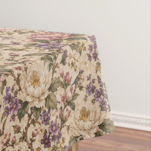Vintage Botanical Rose Garden & Butterfly Pattern  Tablecloth