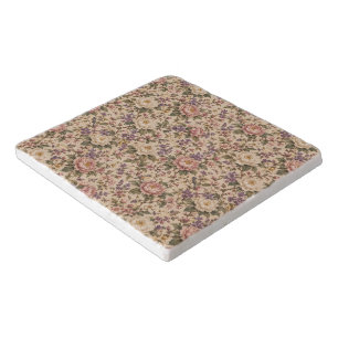 Vintage Botanical Rose Garden & Butterfly Pattern Trivet