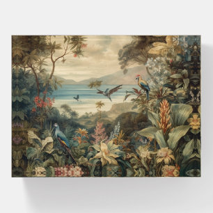 Vintage botanical scene birds flowers in paradise paperweight