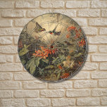 Vintage botanical scene of hummingbirdsand flowers dart board<br><div class="desc">vintage painting of a botanical scene with hummingbirds,  flowers and trees</div>