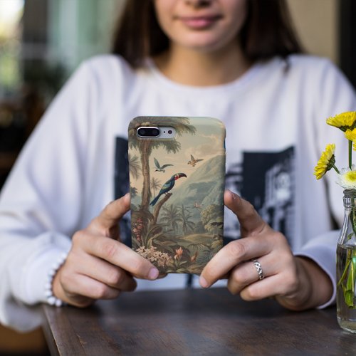 Vintage botanical scene of Toucans and flowers iPhone 11 Pro Case