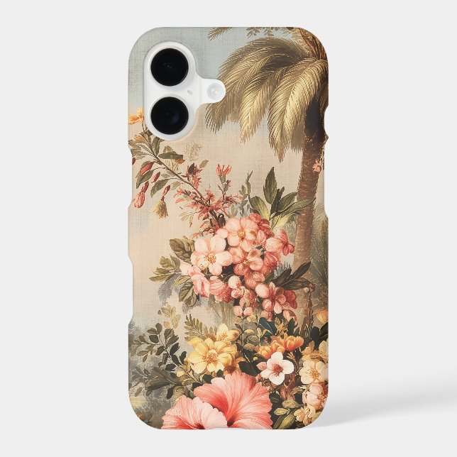 Vintage Botanical Scene with Palms iPhone Case (Back)