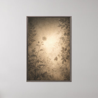 Vintage Botanical Shadow Dream Canvas Print