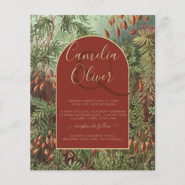 Vintage Botanical Terracotta Florals Arch WEDDING Flyer (Front)