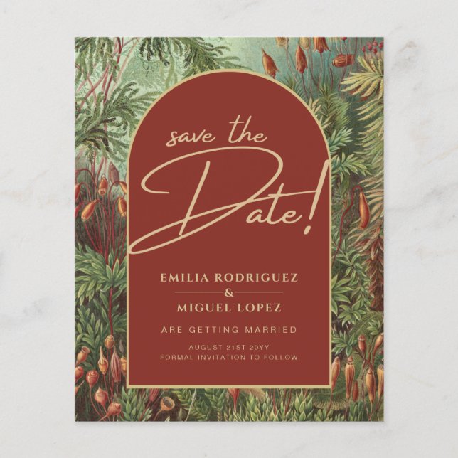 Vintage Botanical Terracotta Florals Arch WEDDING Flyer (Front)