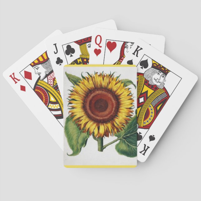 Vintage Botanical - The Sunflower, Poker Cards (Back)