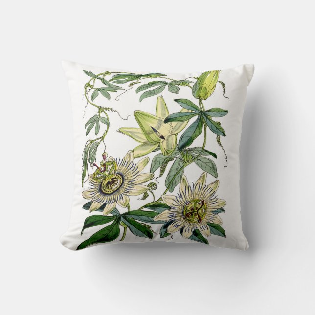 Vintage Botanical Throw Pillow (Front)