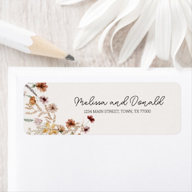 Vintage Botanical Tiny Floral Address Label (Insitu)