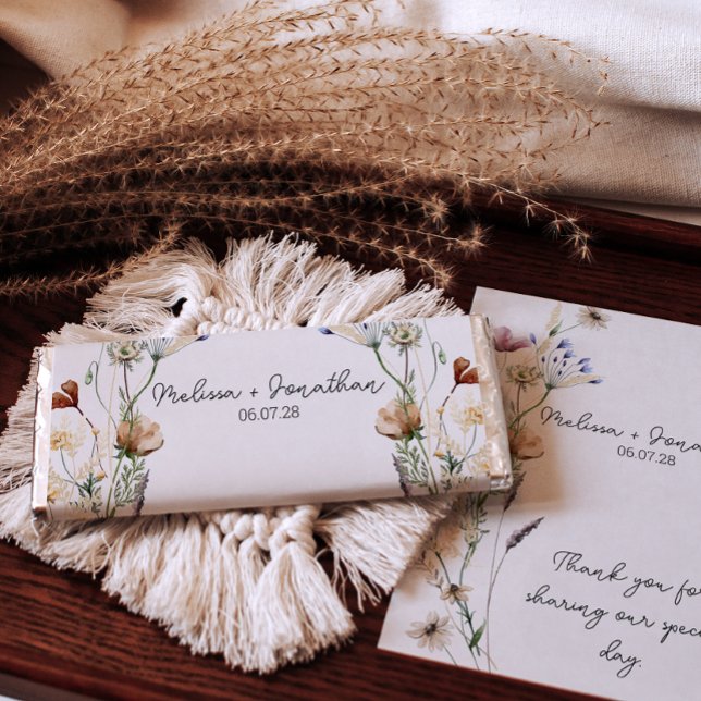 Vintage Botanical Tiny Floral Elegant Wedding Hershey Bar Favors (Creator Uploaded)