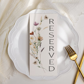 Vintage Botanical Tiny Floral Reserved Seating Menu
