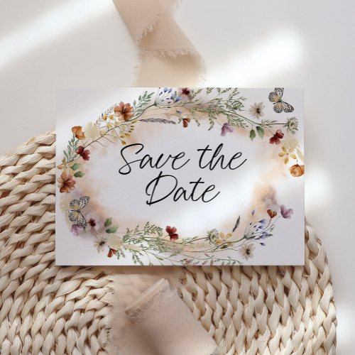 Vintage Botanical Tiny Floral Trendy Save The Date